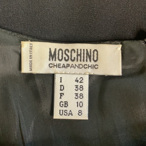 Moschino black‎ Sheath Dress with Grogain Ribbon Tie - Picture 4 of 7